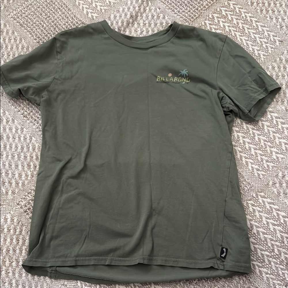 Billabong Green Short Sleeve Tee Casual Cotton Blend